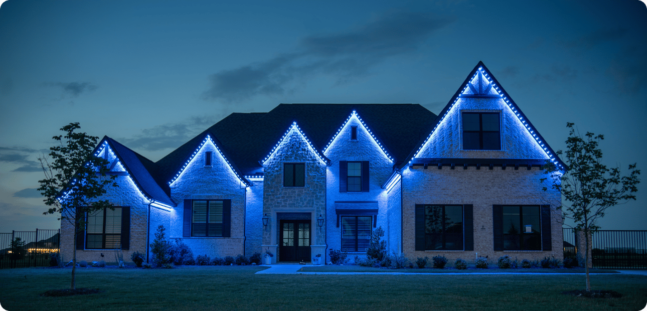 Home with permanent lighting installation